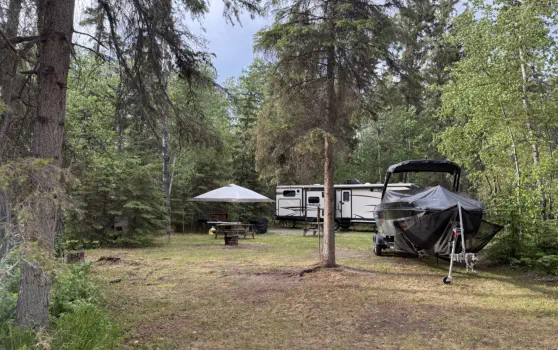 Dore Lake Michel Point Campground Amazing Fishing and Camping